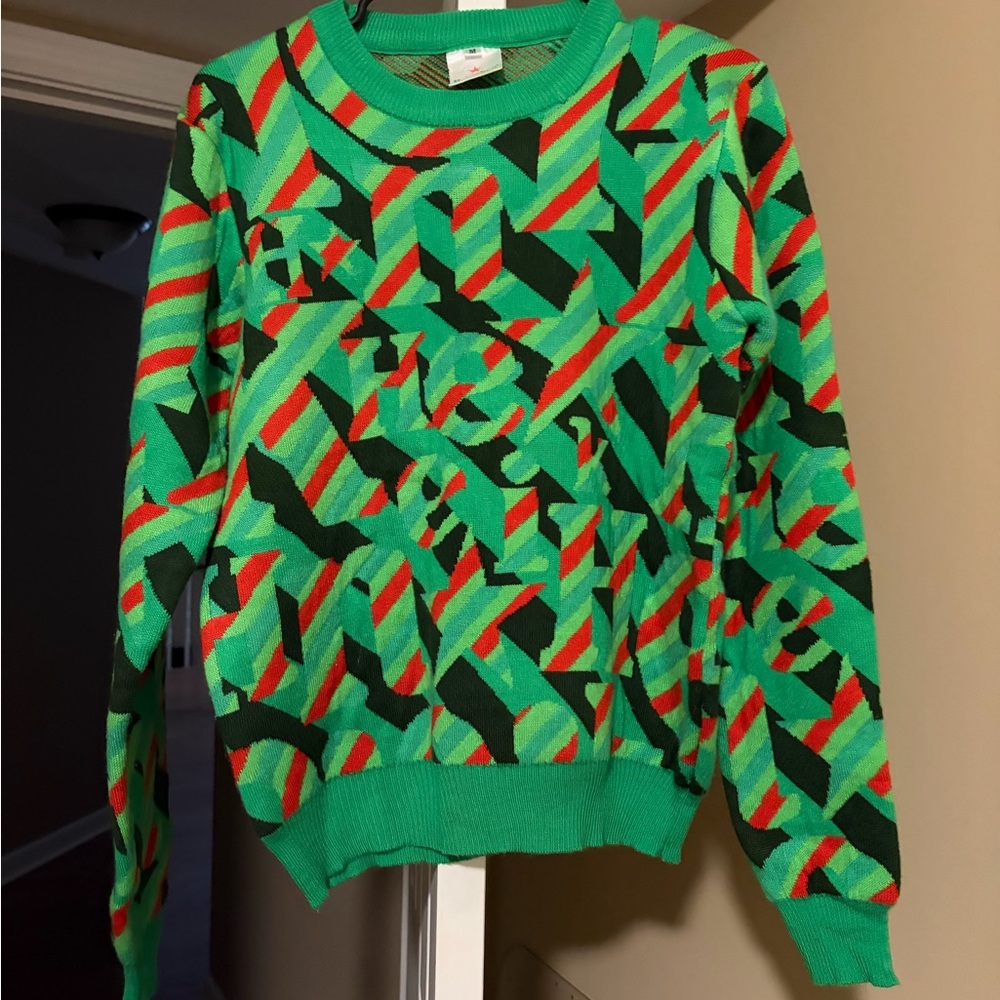 Heineken Colorful Geometric Sweater Size M